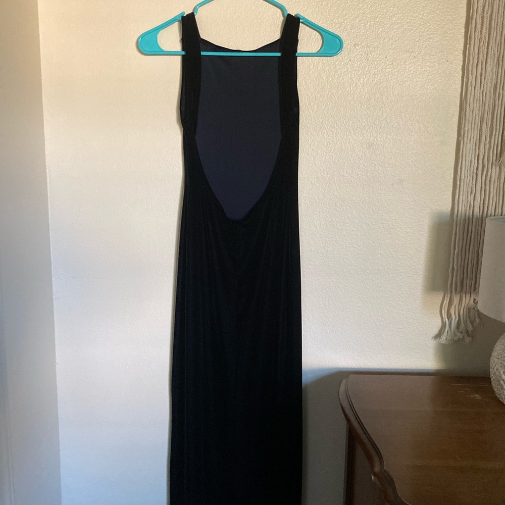 STUNNING vintage navy velvet formal dress